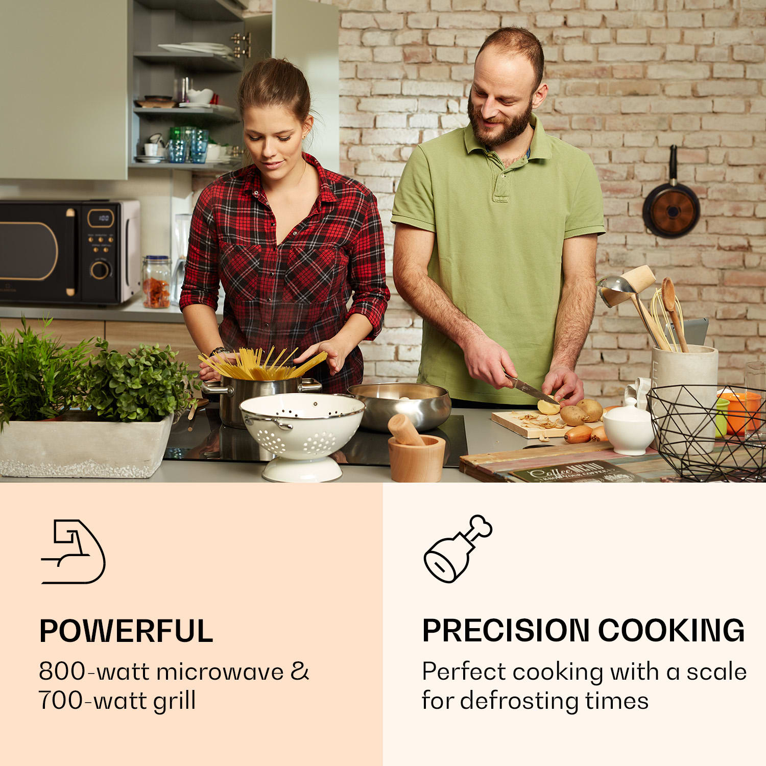 Klarstein Julieta, mikrovlnná rúra s grilom, 20 l, 700/800 W, Ø 25,5 cm, 8 programov