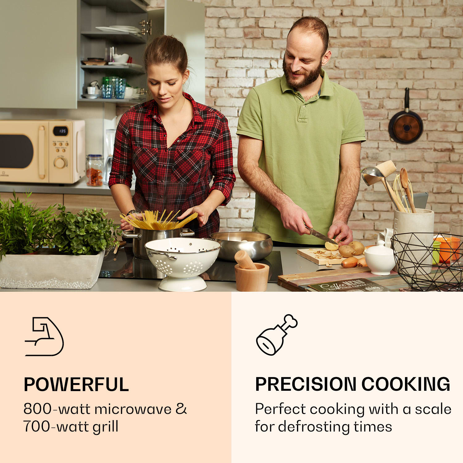 Klarstein Julieta, mikrovlnná rúra s grilom, 20 l, 700/800 W, Ø 25,5 cm, 8 programov