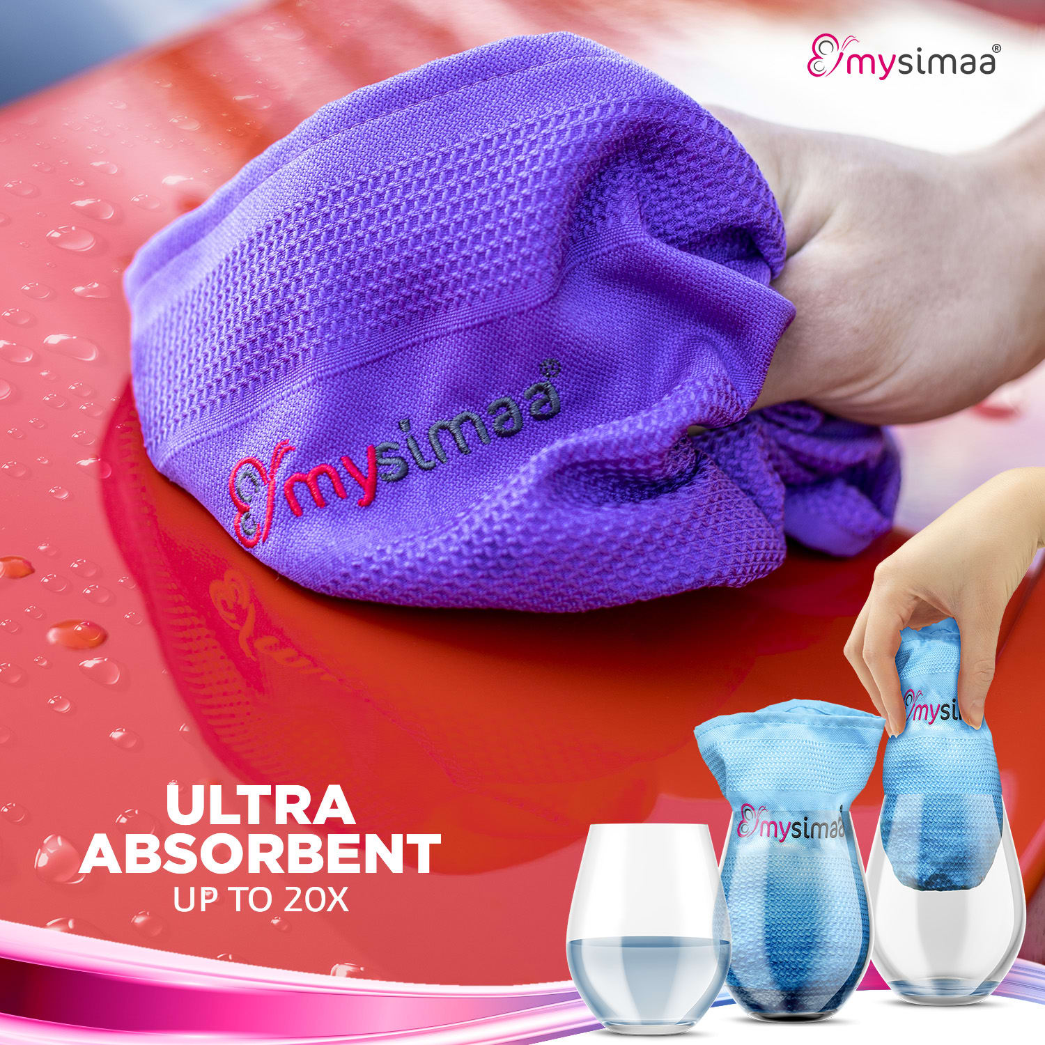 MySimaa Profesionálne čistiace utierky, čistiace utierky, mikrovlákno, 60 x 40 cm – Obrázok 2