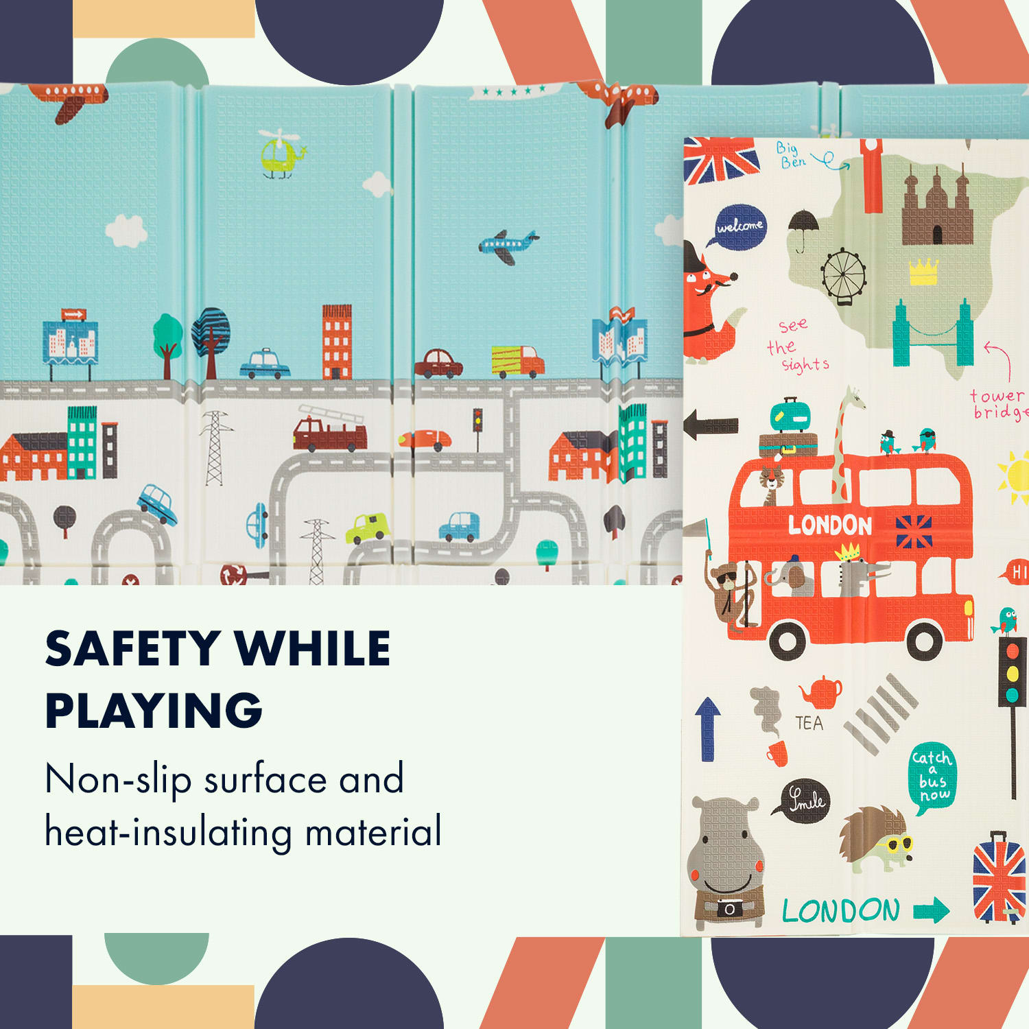 Babify Podložka na hranie, skladacia, hrúbka 1 cm, motív Autá – Obrázok 4