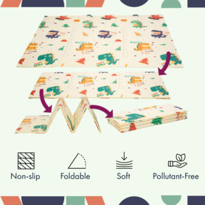 Babify Podložka na hranie, skladacia, 1cm, motív dinosaurus