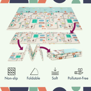 Babify Podložka na hranie, skladacia, 1,5 cm, motív autá