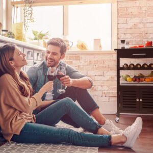 Klarstein Louisiana, servírovací vozík, kuchynský vozík, 5 poschodí, drevený držiak na utierky, mobilný