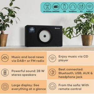 Auna Vertico Swing DAB | DAB+ rádio so Swing CD prehrávačom | FM/DAB+ | AUX | BT | USB