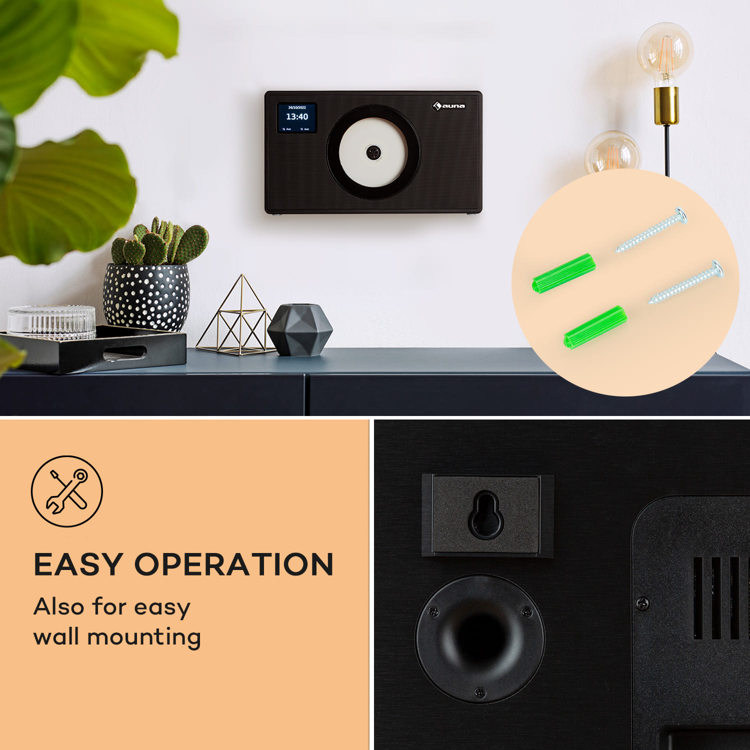 Auna Vertico Swing DAB | DAB+ rádio so Swing CD prehrávačom | FM/DAB+ | AUX | BT | USB – Obrázok 4