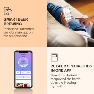 Klarstein Brauheld Smart 35, sladový kotol, 35 l, 2500 W, 100 °C, obehové čerpadlo, nehrdzavejúca oceľ