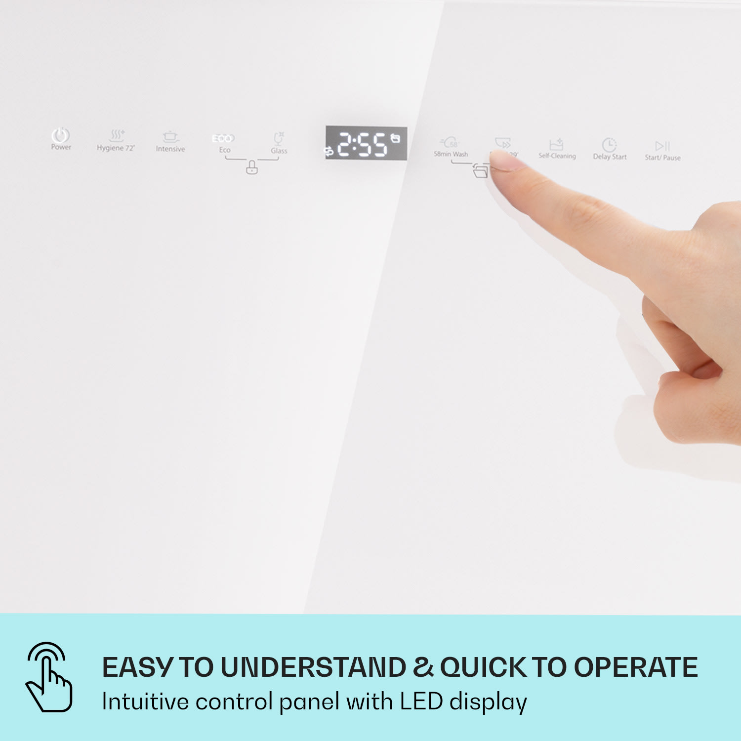 Klarstein Emerald 5 Slim, umývačka riadu, voľne stojaca, 7 programov, dotykové ovládanie – Obrázok 5