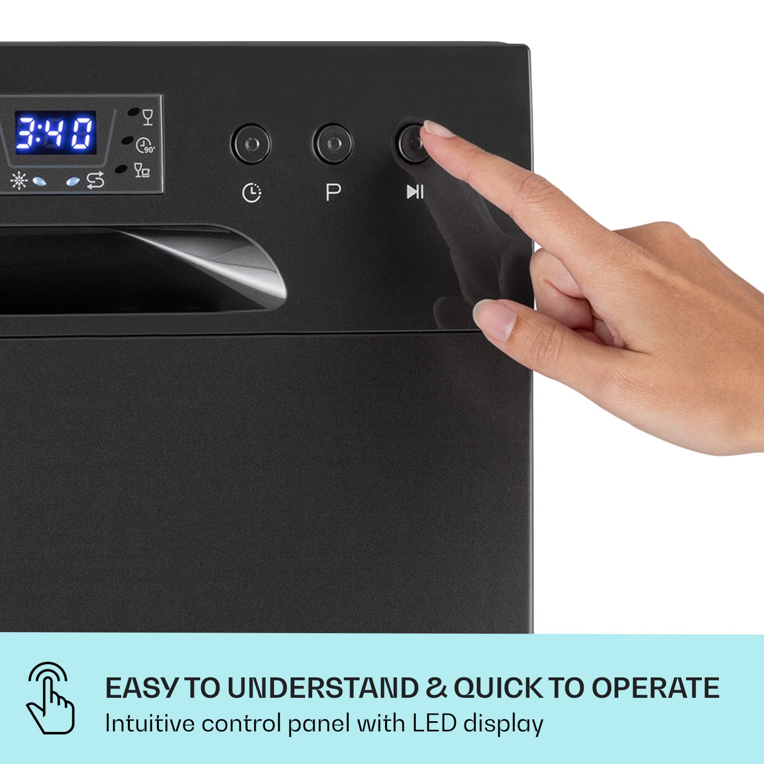 Klarstein Amazonia 6, umývačka riadu, 1300 W, na 6 súprav riadu, energet. trieda F, 49 dB, tlačidlové ovládanie – Obrázok 5