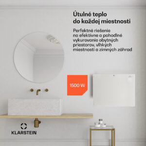 Klarstein Bansin Crystal Smart, konvektor, 1500 W, 5 - 50 °C, ovládanie cez aplikáciu