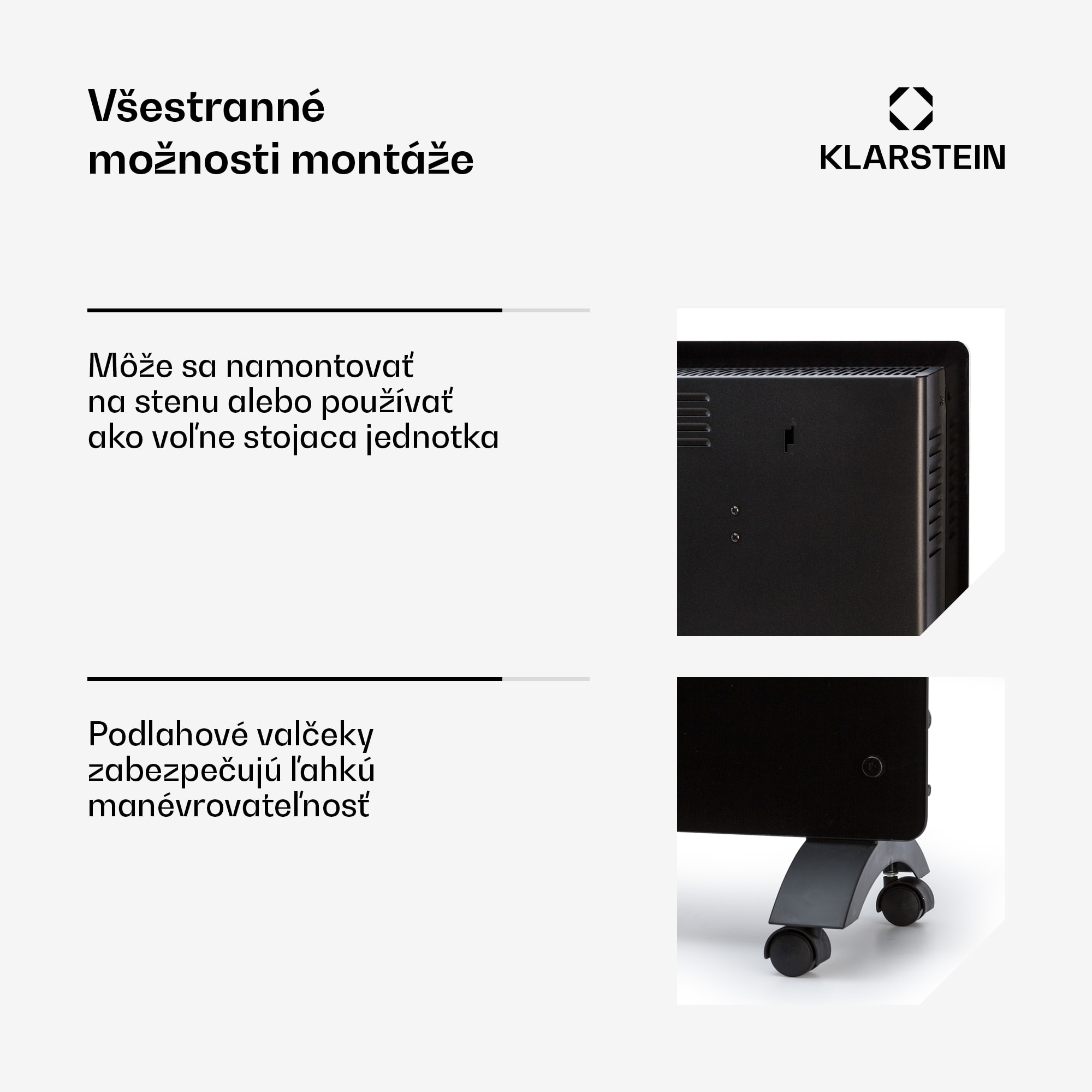 Klarstein Bansin Crystal Smart, konvektor, 2500 W, 5 - 50 °C, ovládanie cez aplikáciu – Obrázok 3