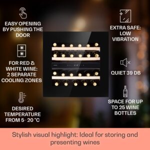 Klarstein Rhône 25 Duo, vinotéka, 75 l, 25 fliaš, 2 zóny, kompresné chladenie