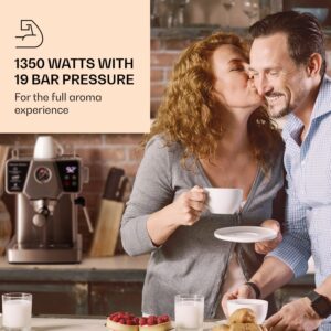 Klarstein Libeica, epresso kávovar, 1350 W, 19 bar, 1,8 l, cca 10 šálok, napeňovač mlieka