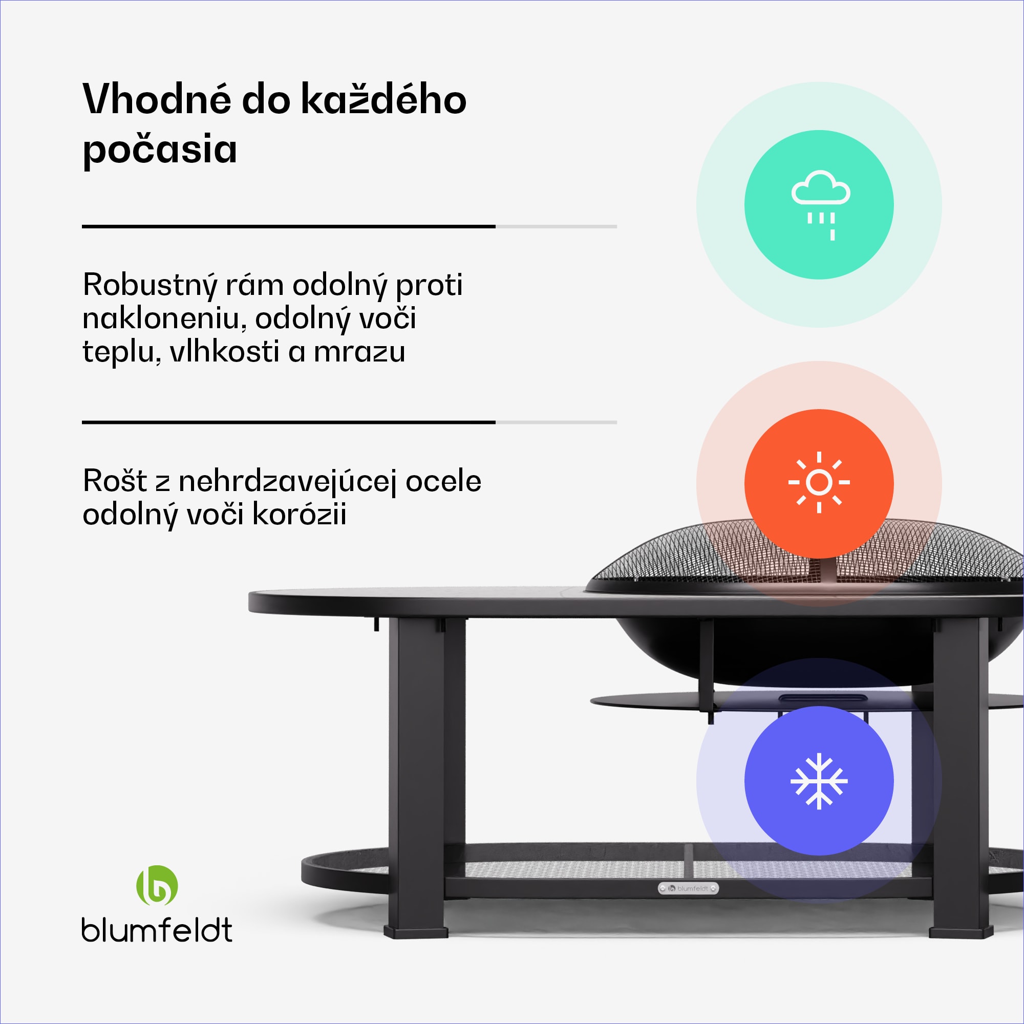 Blumfeldt Merano Circolo L, ohnisko 3 v 1, s funkciou grilu, dá sa použiť ako stôl, 122 x 87 cm – Obrázok 4