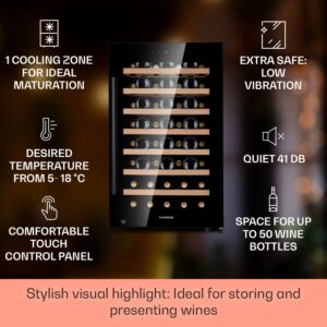 Klarstein Barossa 50 Uno, vinotéka, 120 l, 50 fliaš, 1 zóna, dotykový displej