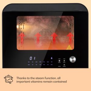 Klarstein Vita Pro, teplovzdušná fritéza s varením v pare, 2450 W, 18 l, 14 programov, 800 ml nádrž na vodu