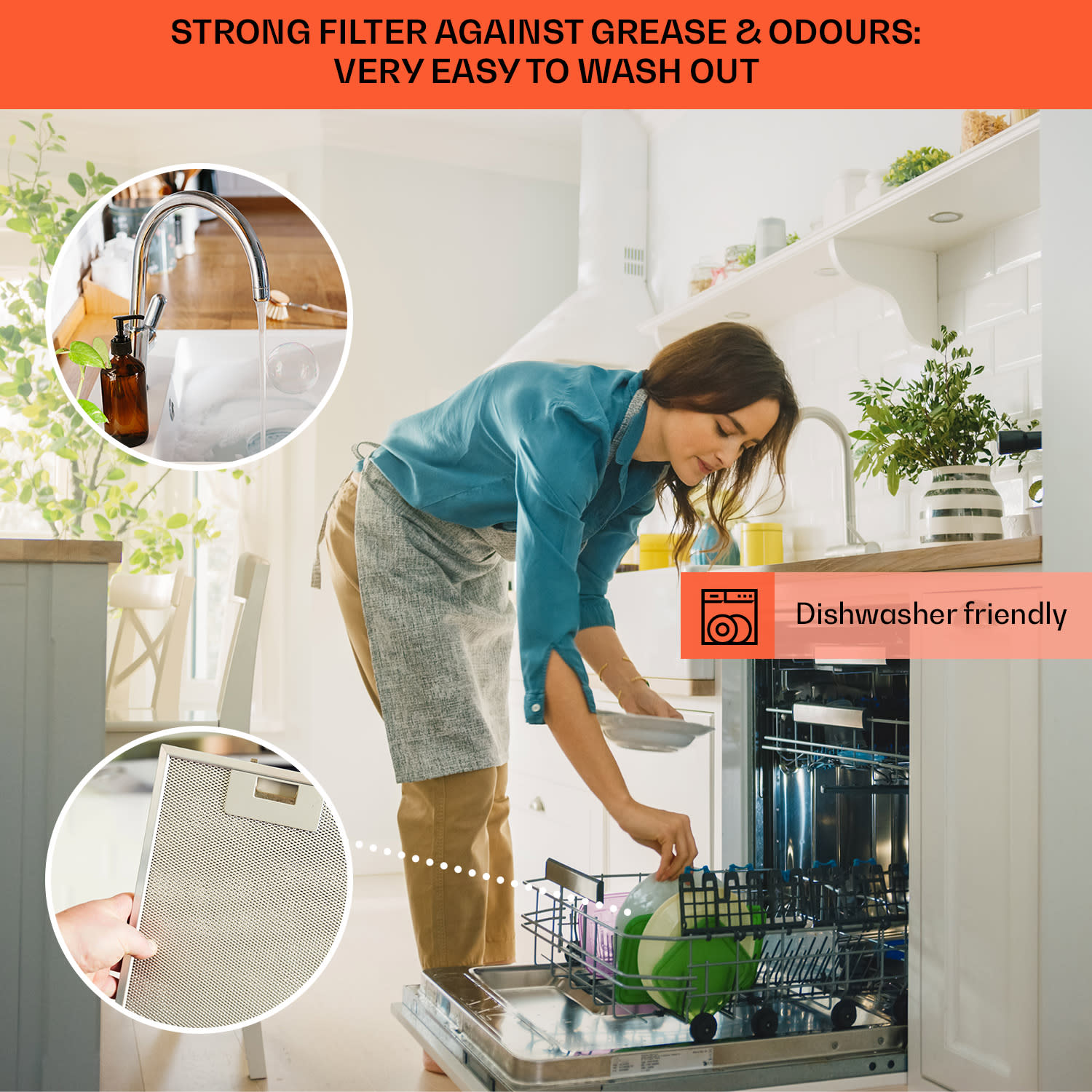 Klarstein Camila, vstavaný digestor, 70 cm, 397 m³/h, LED, dotyková plocha, nehrdzavejúca oceľ – Obrázok 5