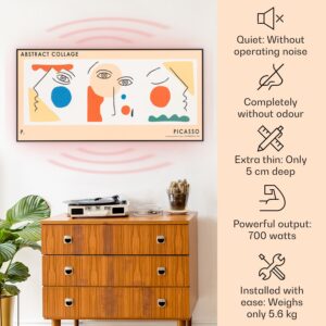 Klarstein Wonderwall Air Art, infračervený smart ohrievač, 60 x 120 cm, 700 W, nástenná inštalácia, aplikácia, abstrakt