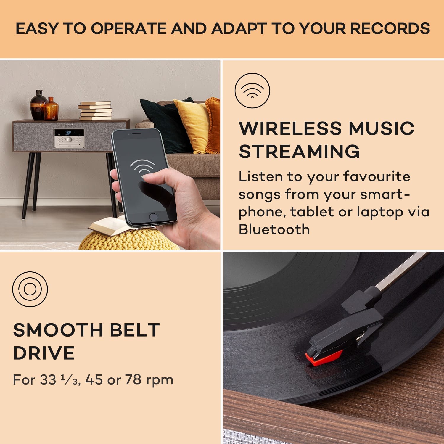 Auna Julie Ann, stereo systém, CD, BT, USB, DAB+/UKW, AUX-In – Obrázok 3