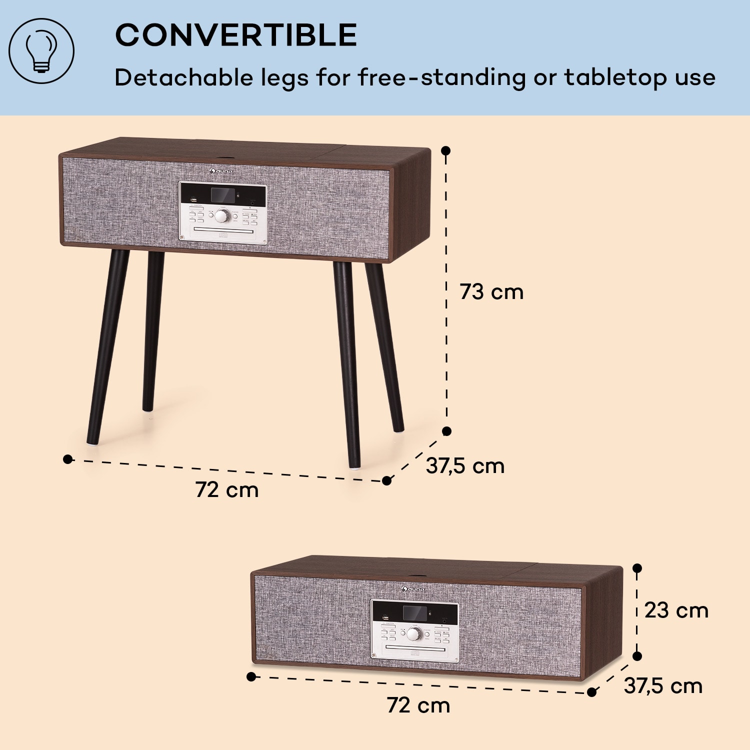 Auna Julie Ann, stereo systém, CD, BT, USB, DAB+/UKW, AUX-In – Obrázok 5