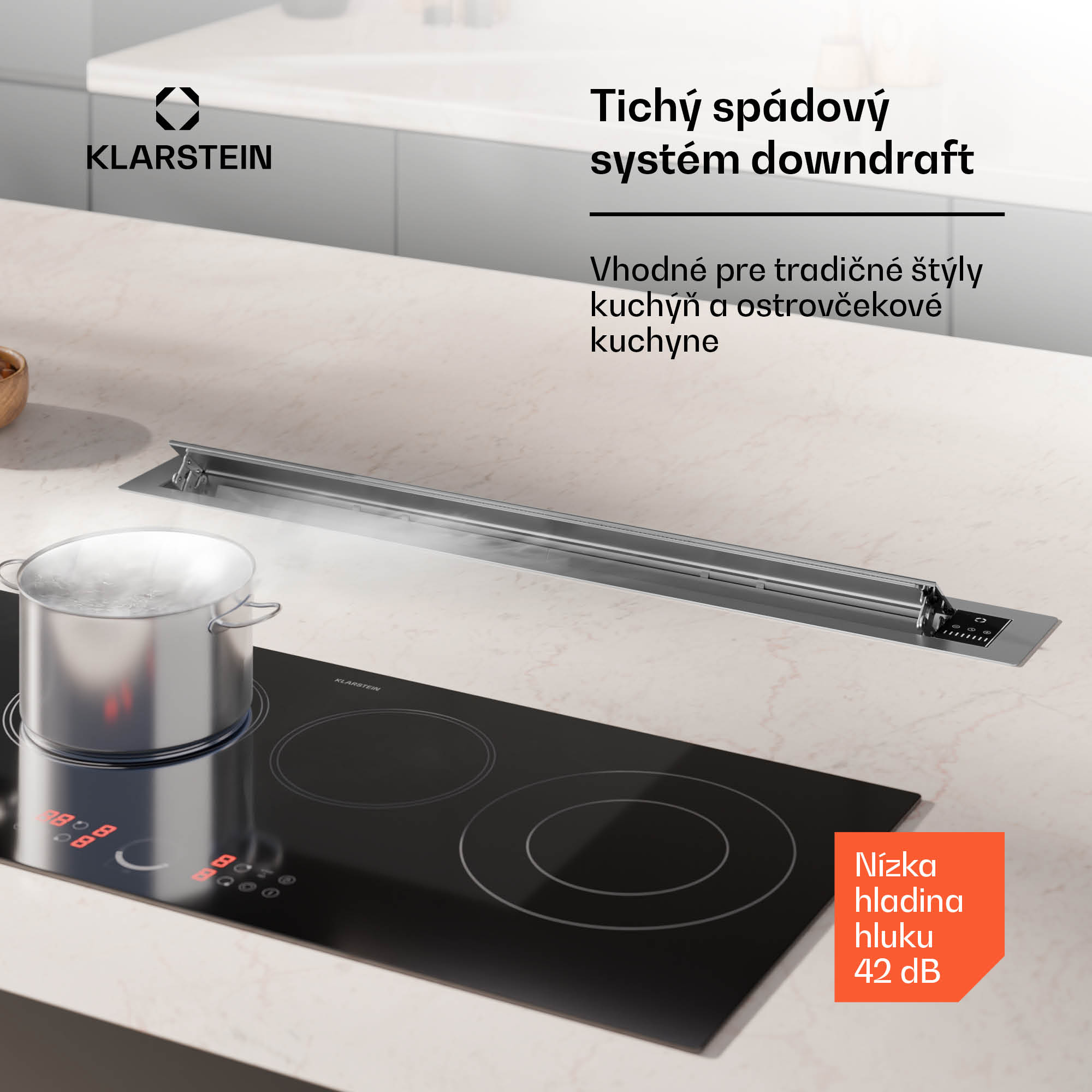 Klarstein Brisa, digestor 90 cm, výsuvný, nehrdzavejúca oceľ, 710 m³/h, A+