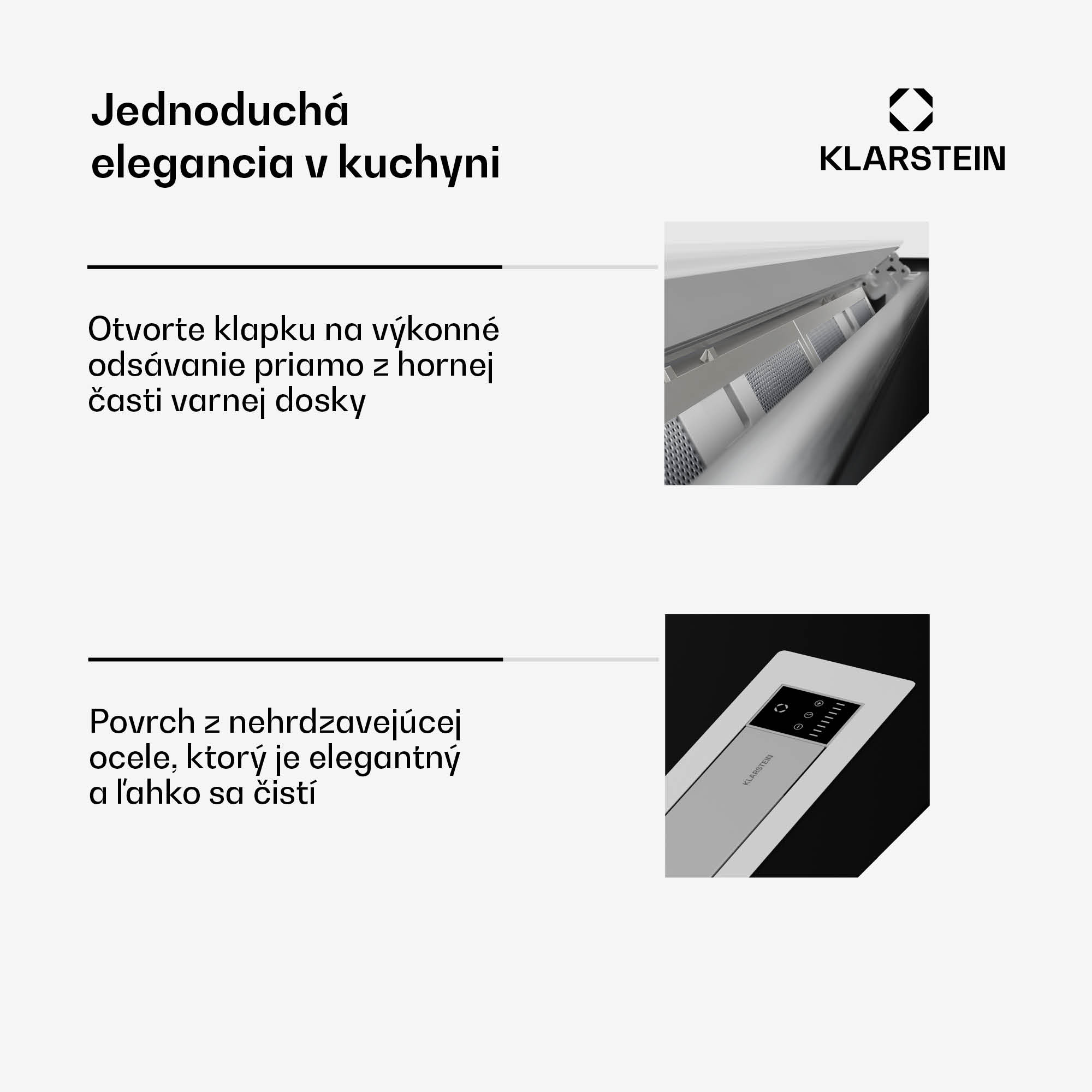 Klarstein Brisa, digestor 90 cm, výsuvný, nehrdzavejúca oceľ, 710 m³/h, A+ – Obrázok 2
