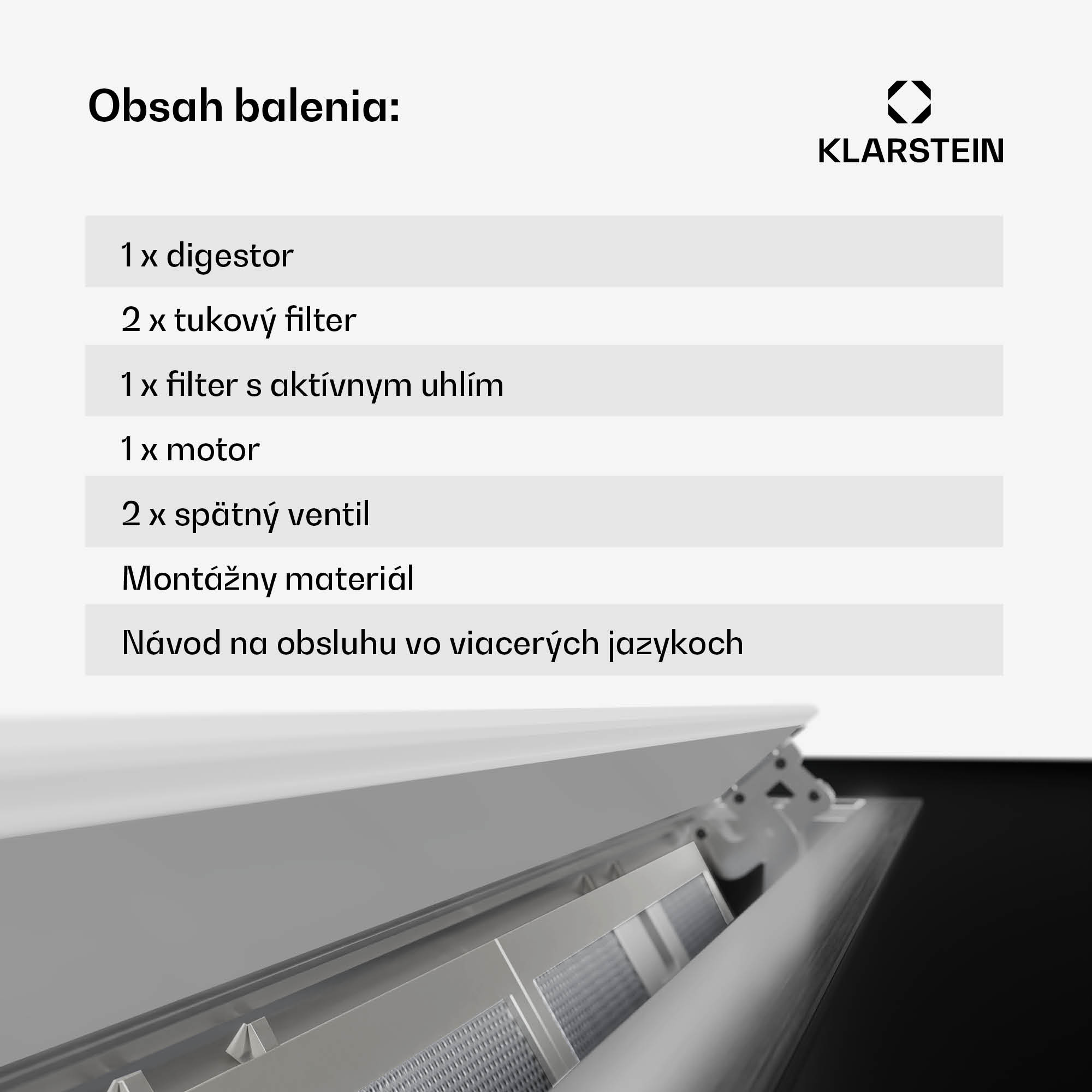 Klarstein Brisa, digestor 90 cm, výsuvný, nehrdzavejúca oceľ, 710 m³/h, A+ – Obrázok 5
