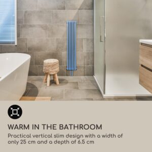 Blumfeldt Delgado, 120 x 25, radiátor, kúpeľňový radiátor, rúrkový radiátor, 508W, teplá voda, 1/2