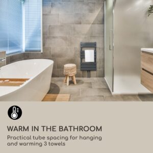 Blumfeldt Fairmont, radiátor, 80 x 45, 375 W, teplá voda, 3 držiaky uterákov, 1/2