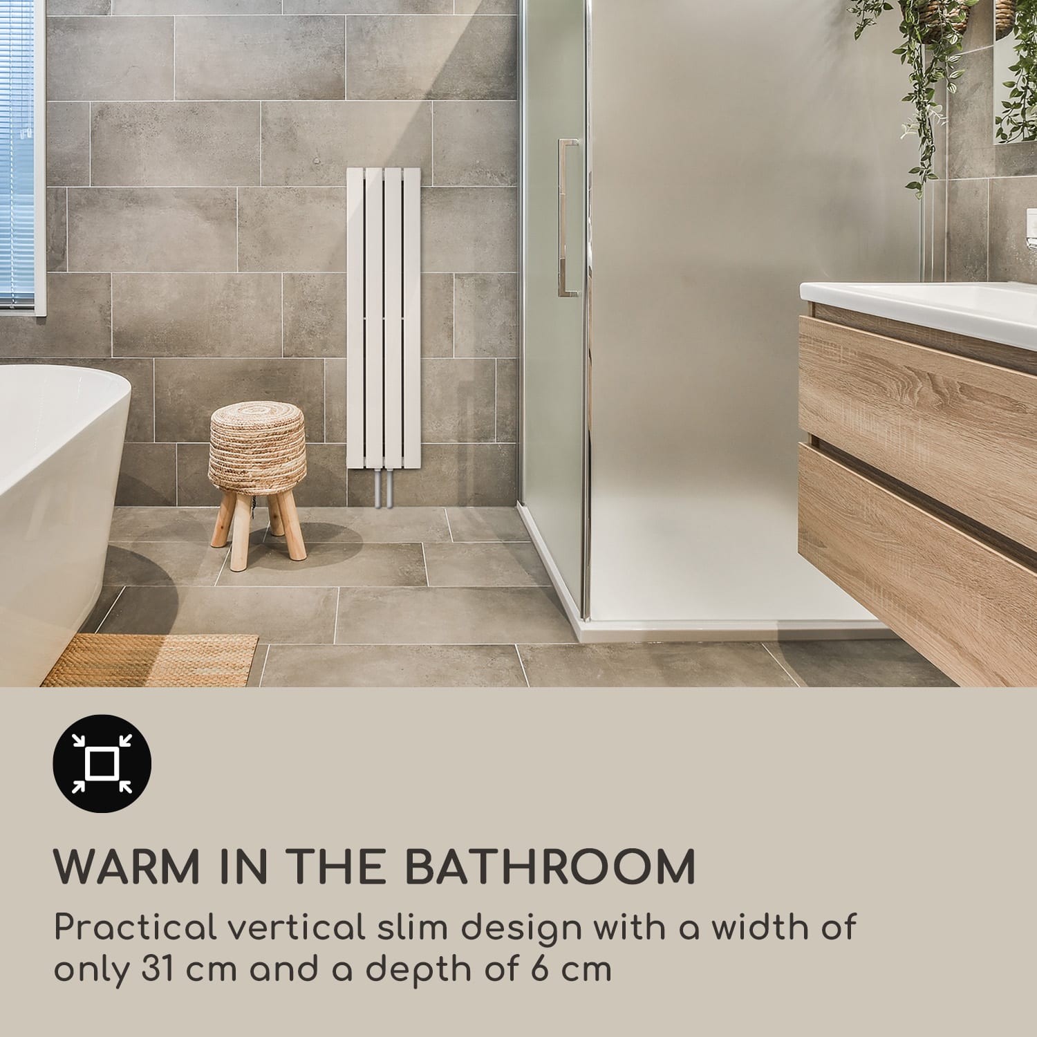 Blumfeldt Ontario, radiátor, 120 x 30, 380 W, inštalácia na stenu