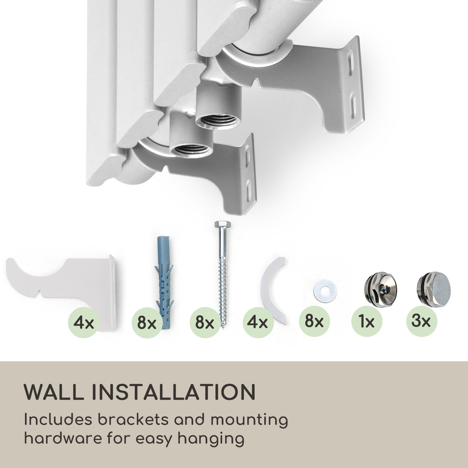 Blumfeldt Ontario, radiátor, 120 x 30, 380 W, inštalácia na stenu – Obrázok 2