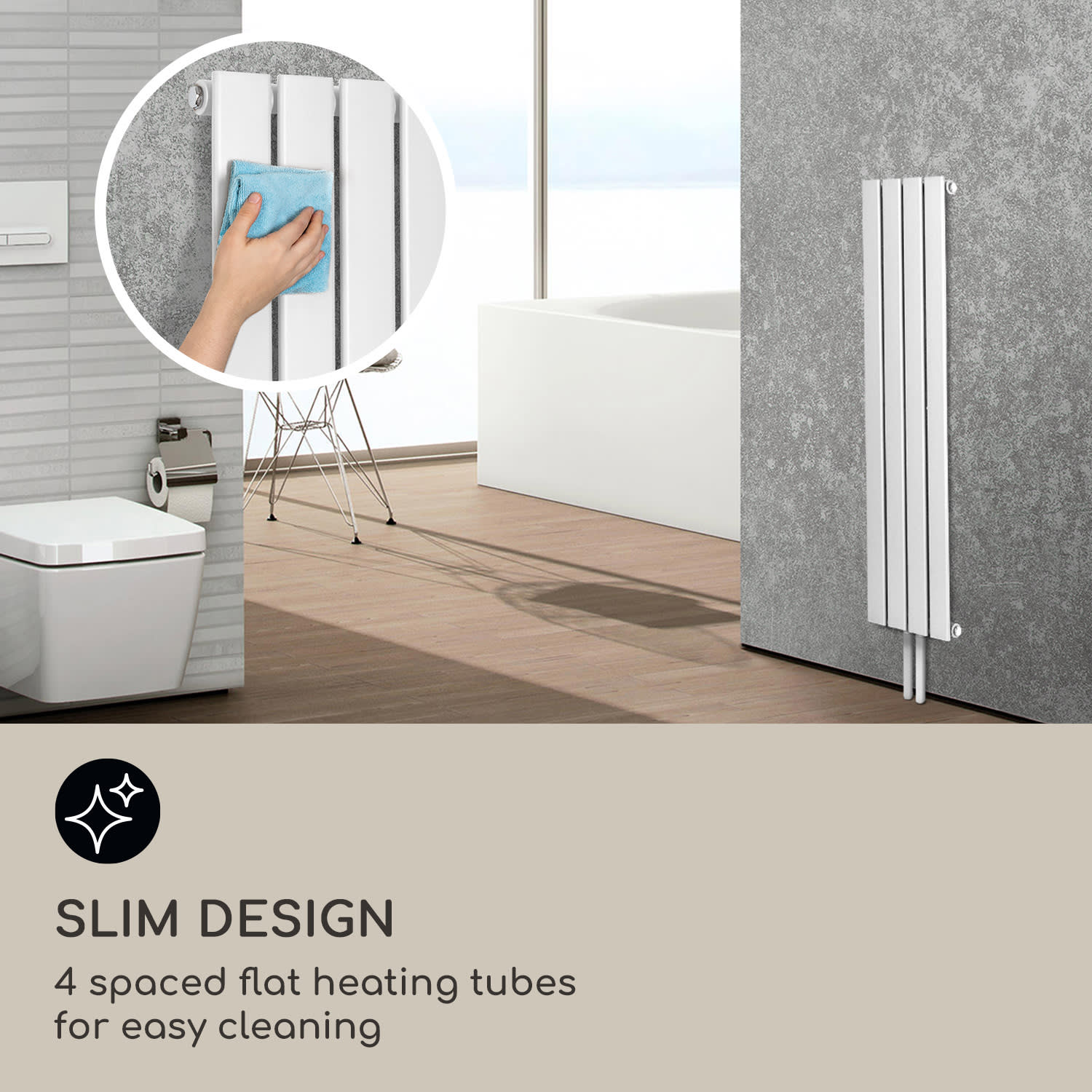 Blumfeldt Ontario, radiátor, 120 x 30, 380 W, inštalácia na stenu – Obrázok 3