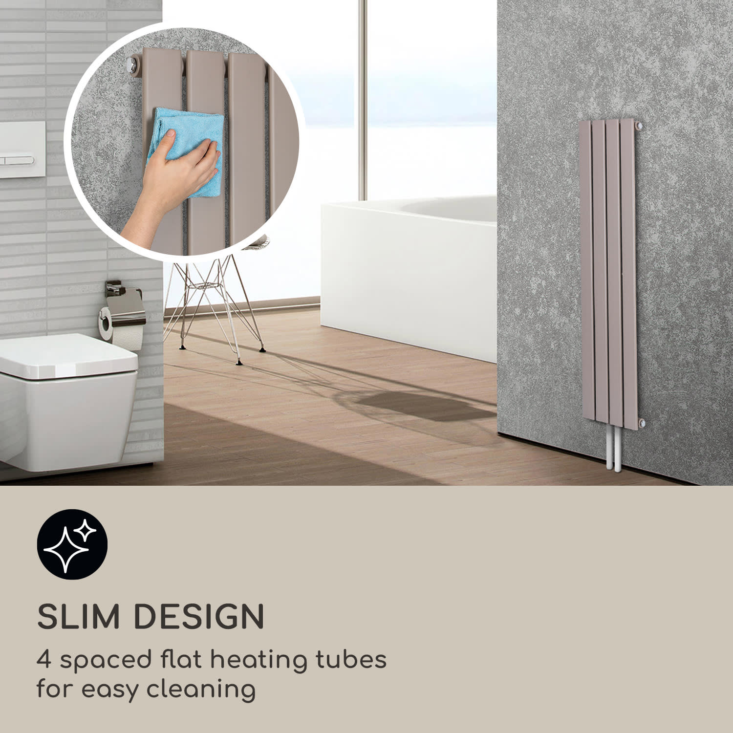 Blumfeldt Ontario, radiátor, 120 x 30, 380 W, inštalácia na stenu – Obrázok 3