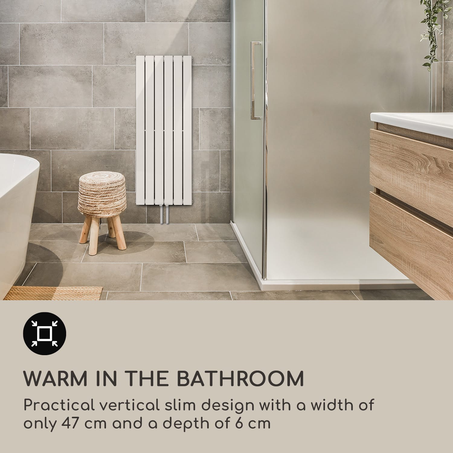 Blumfeldt Ontario, radiátor, 120 x 45, 485 W, inštalácia na stenu