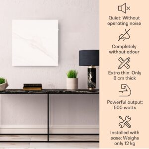 Klarstein Wonderwall Santorini Smart, infračervený ohrievač, 60 x 60 cm, 500 W, týždenný časovač, IP24