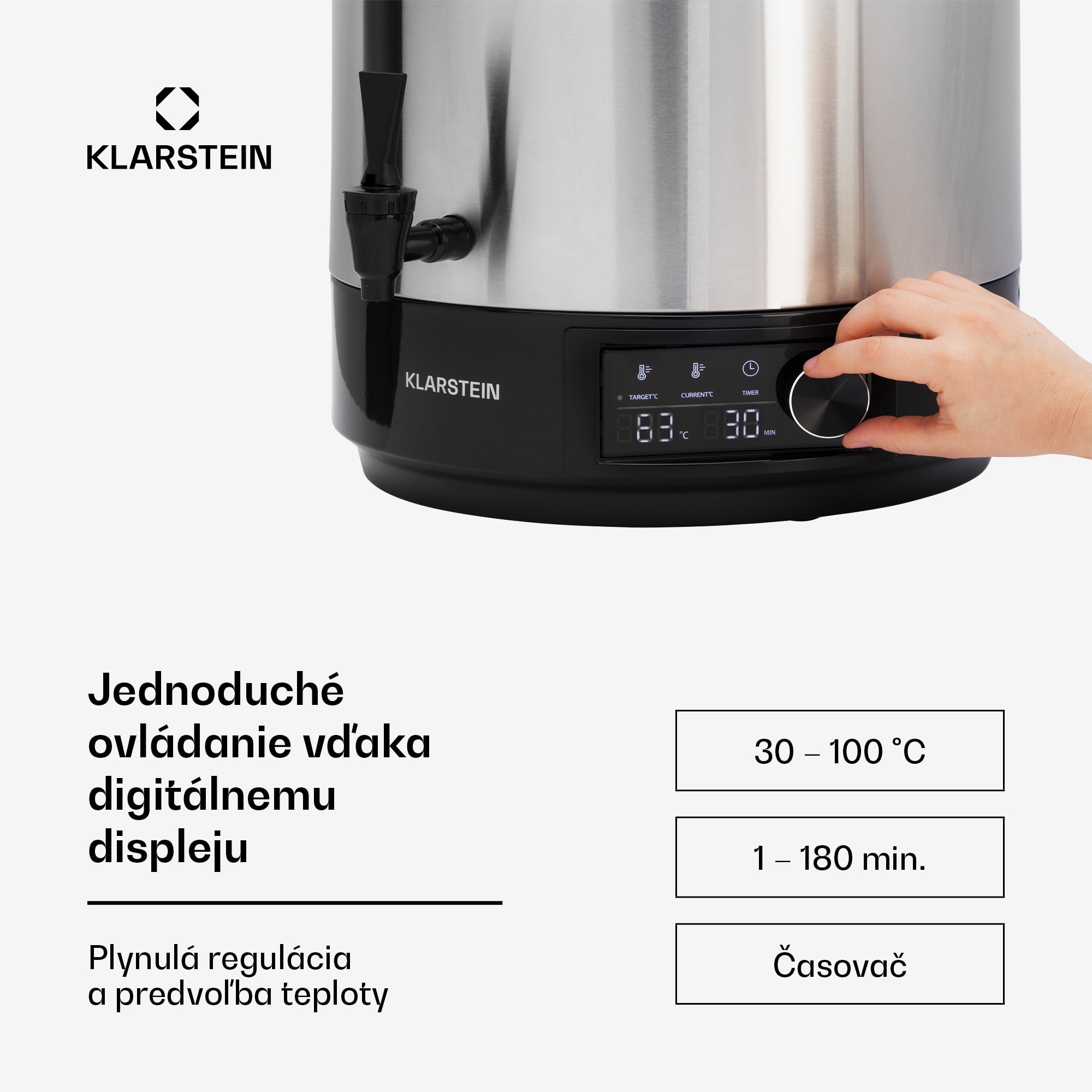 Klarstein Abbey 60, zavárací hrniec, dávkovač nápojov, 60 l, 100 °C, 180 min, nehrdzavejúca oceľ – Obrázok 3