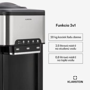 Klarstein Aqueous, výrobník ľadu 3 v 1, kocky ľadu, 20 kg/24h, dávkovač vody: horúca a studená