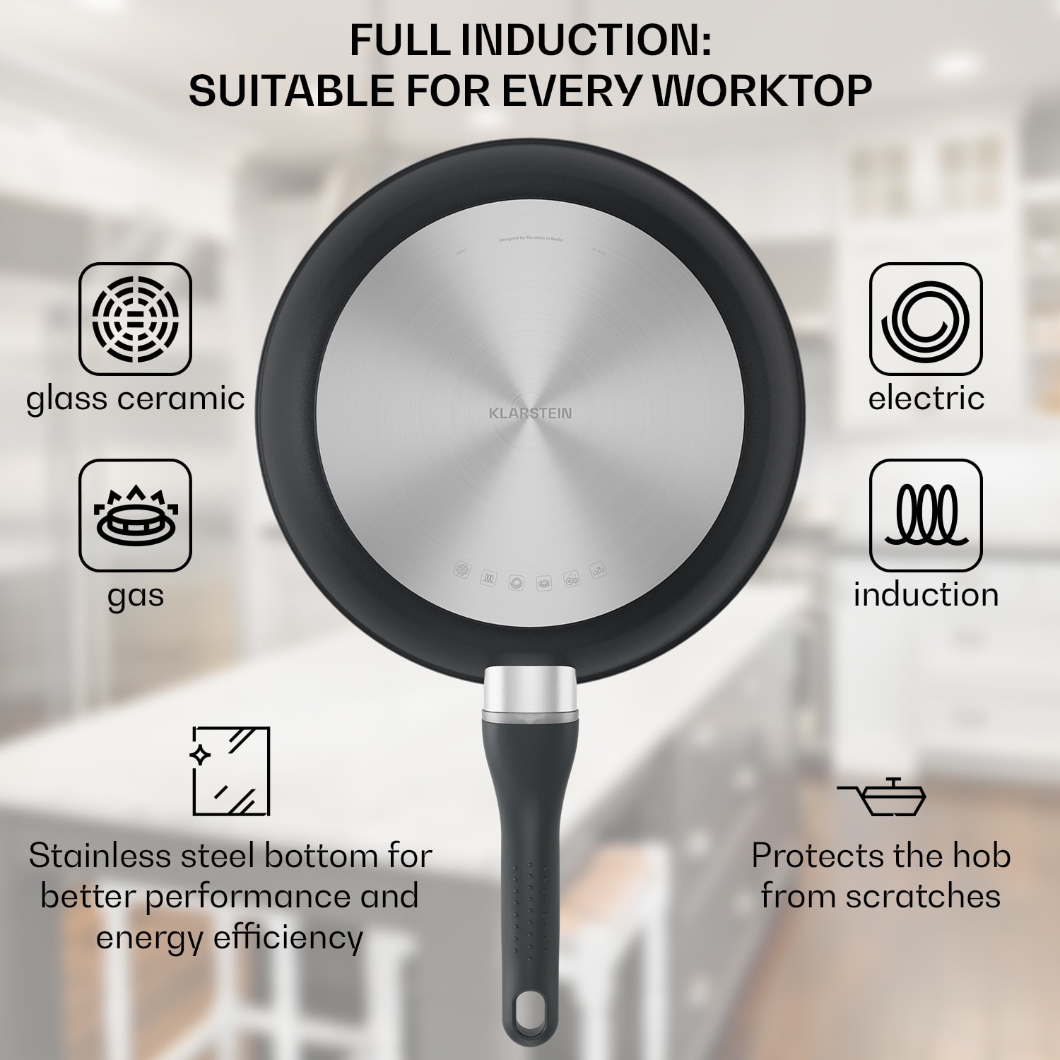 Klarstein Noto Endurance, set panvíc, kovaný hliník, 3 veľkosti, 2 plstené chrániče – Obrázok 4