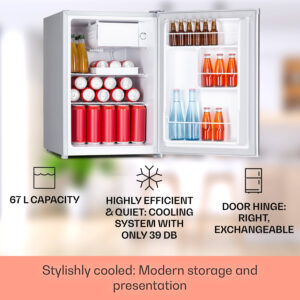 Klarstein Fargo 67, minibar, chladnička 67 l, mraznička 4 l, kompaktná