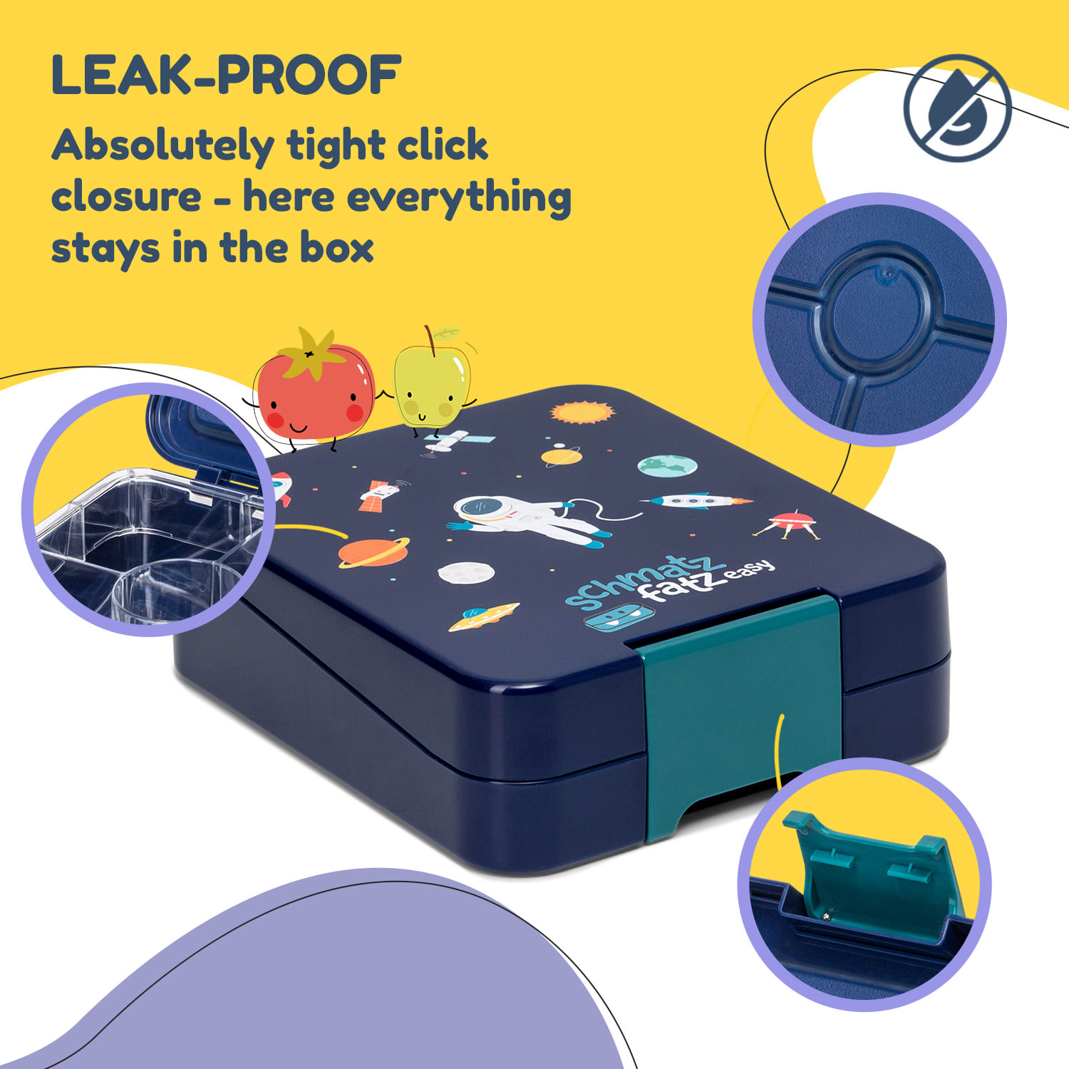 Klarstein Schmatzfatz easy, desiatový box, , 4 priehradky, 18 x 15 x 5 cm – Obrázok 2