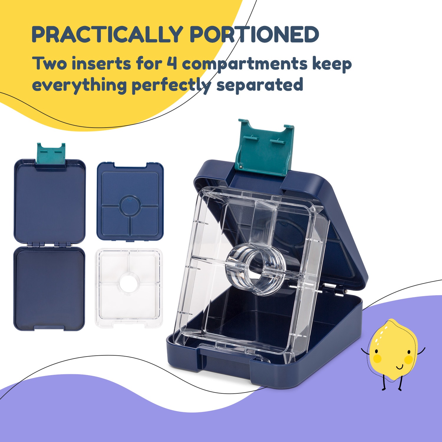 Klarstein Schmatzfatz easy, desiatový box, , 4 priehradky, 18 x 15 x 5 cm – Obrázok 3