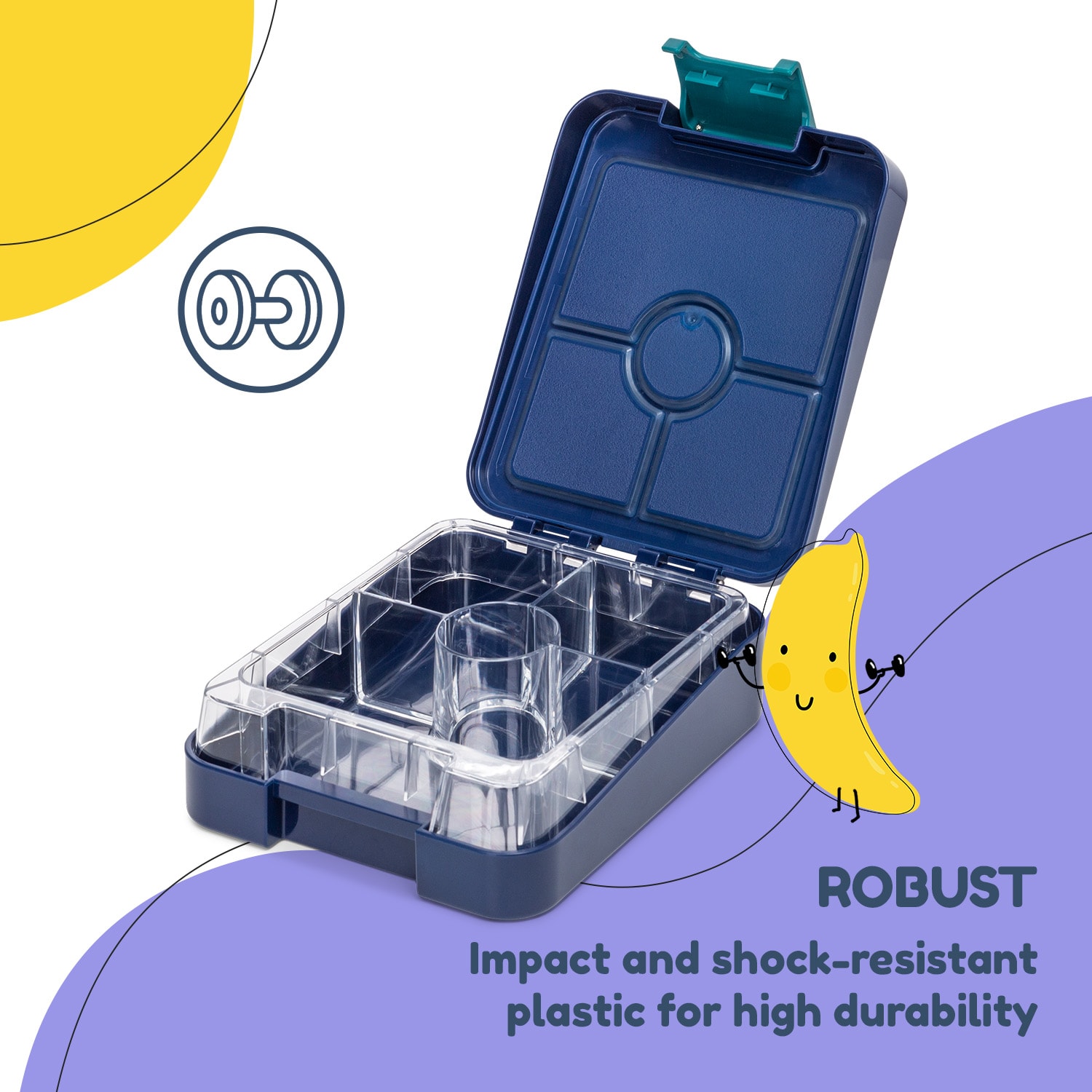 Klarstein Schmatzfatz easy, desiatový box, , 4 priehradky, 18 x 15 x 5 cm – Obrázok 5