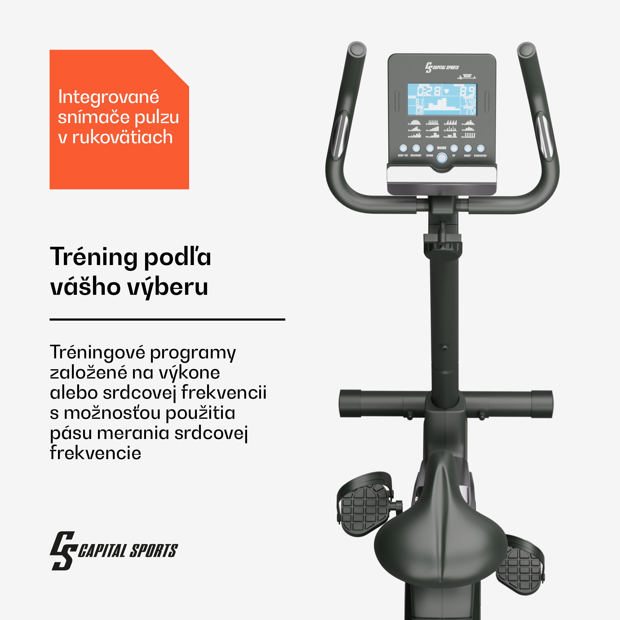 Capital Sports Helios Cardiobike, domáci rotoped, stacionárny bicykel, cyklotrenažér, Bluetooth, aplikácia, 32-úrovňový magnetický odpor – Obrázok 3