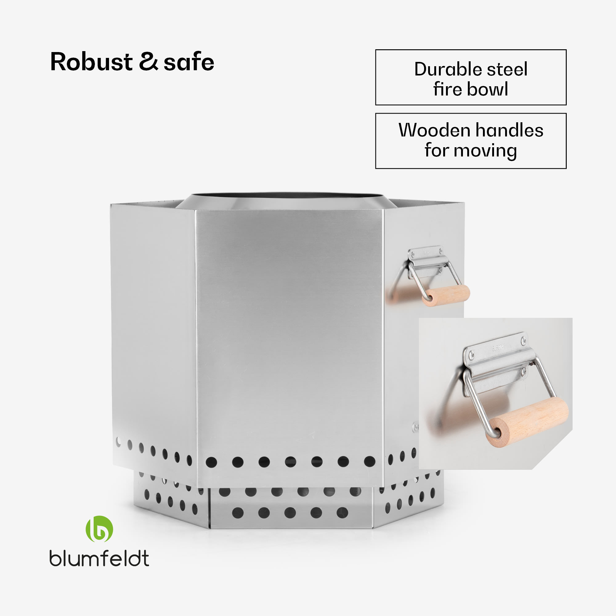 Blumfeldt Mojanda, kôš na oheň, bezdymový, robustný, kutáče, kryt proti dažďu – Obrázok 2