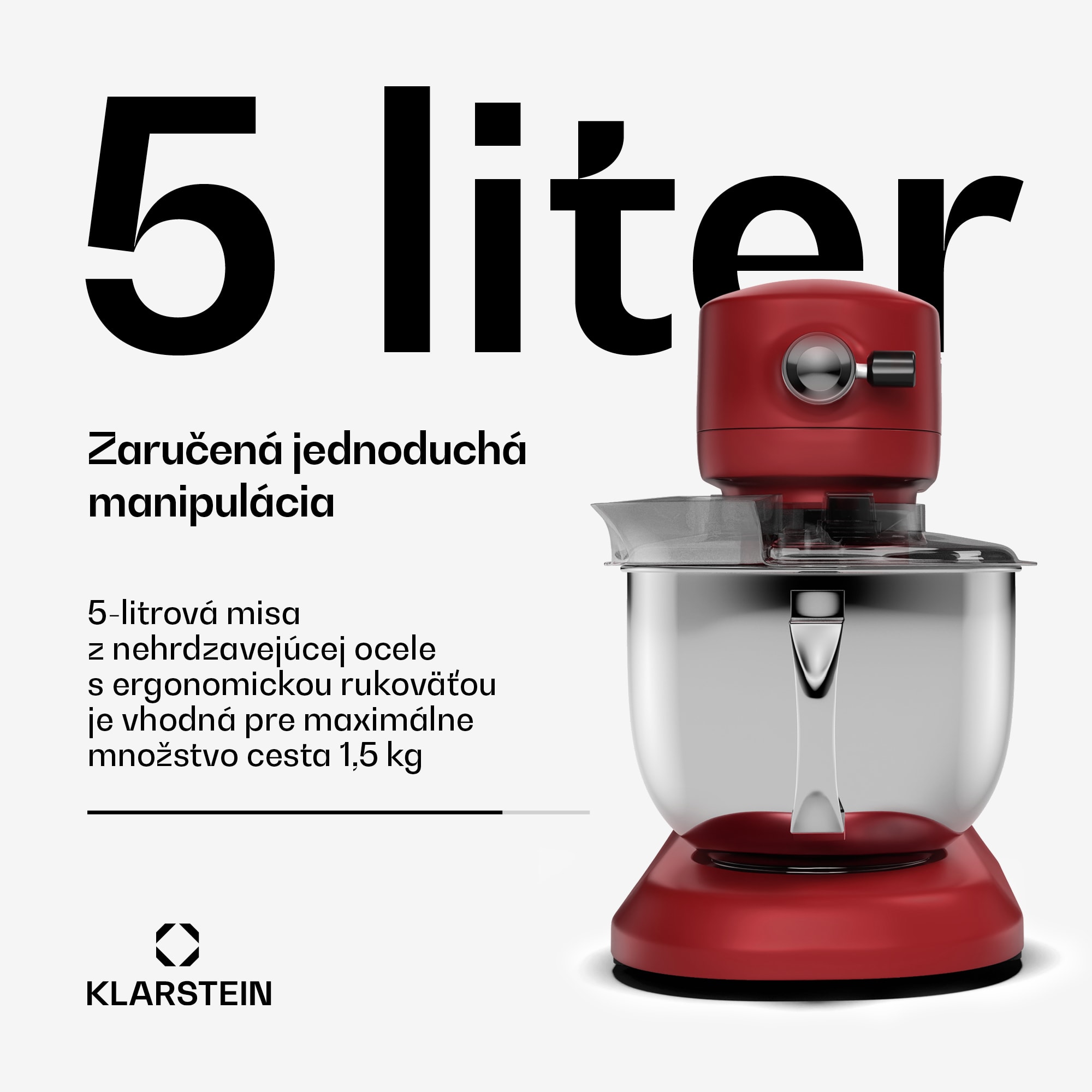 Klarstein Chiara kuchynský robot, 1600 W, 12 nastavení, misa z nehrdzavejúcej ocele, LCD displej, vrátane príslušenstva – Obrázok 3