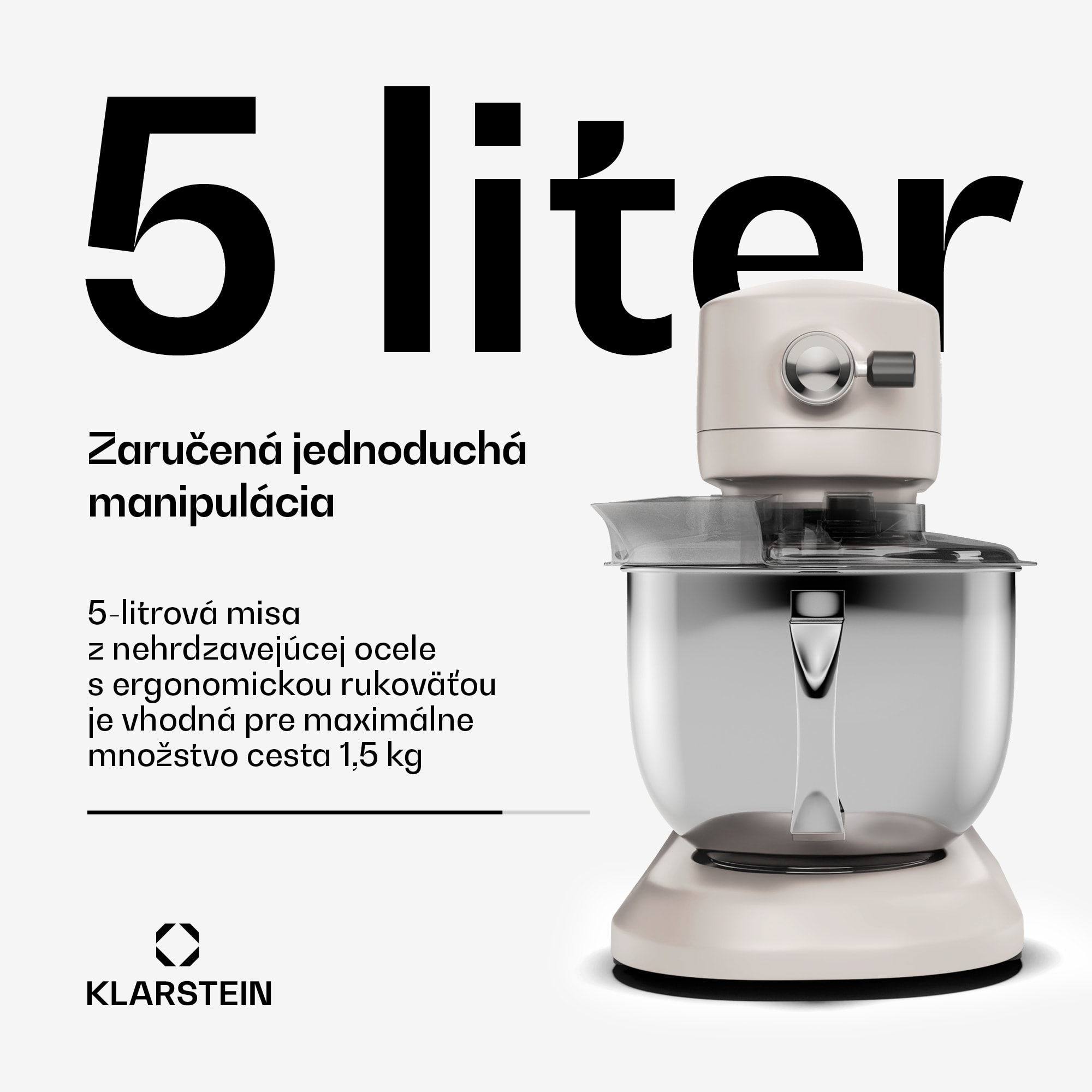 Klarstein Chiara kuchynský robot, 1600 W, 12 nastavení, misa z nehrdzavejúcej ocele, LCD displej, vrátane príslušenstva – Obrázok 3