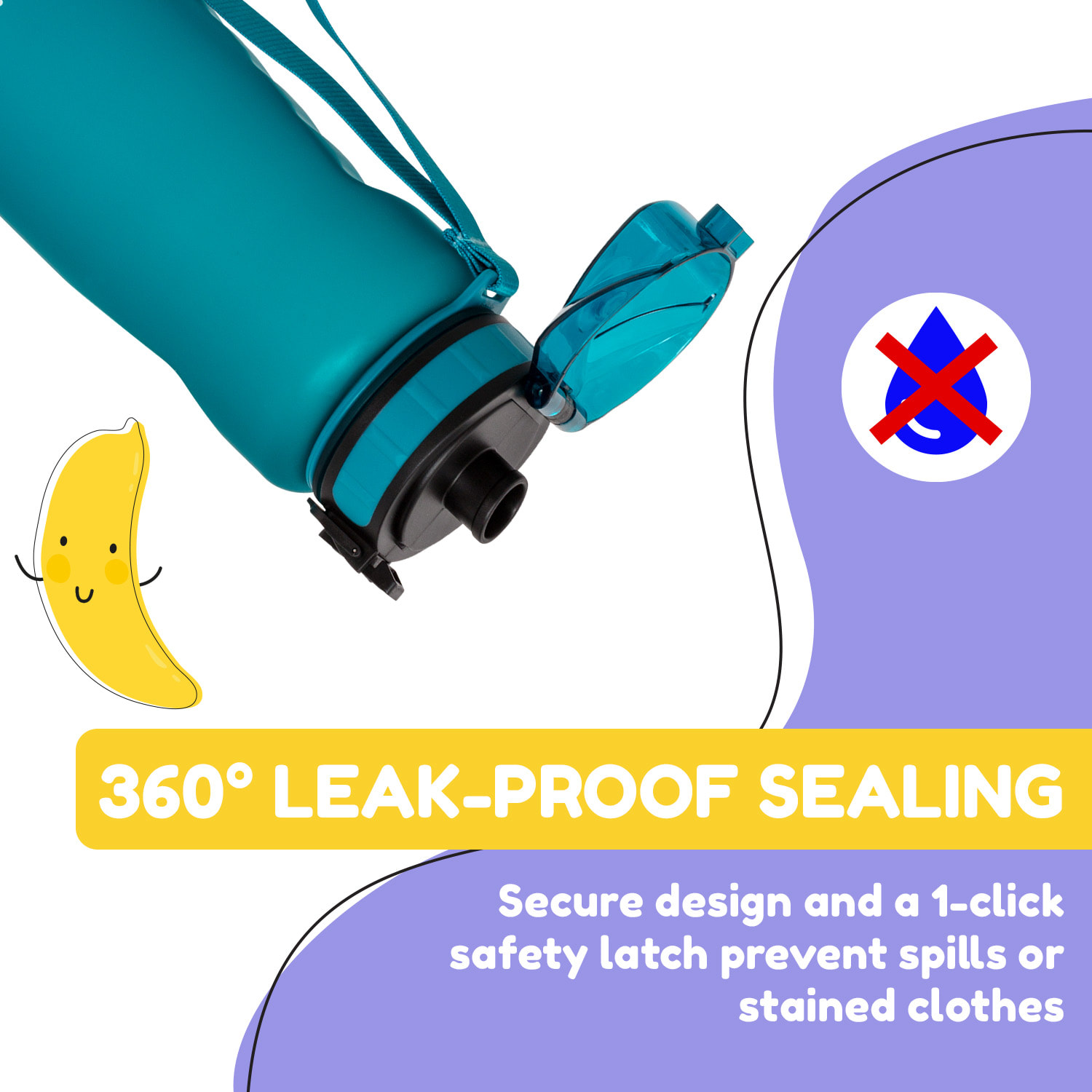 Klarstein Wakaba, fľaša na pitie, 800 ml, Tritan, BPA-free – Obrázok 2