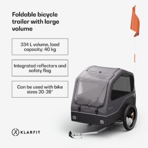KLARFIT Goldie Home, príves na bicykel, 334 l, max. 40 kg, skladací, odolný voči poveternostným vplyvom