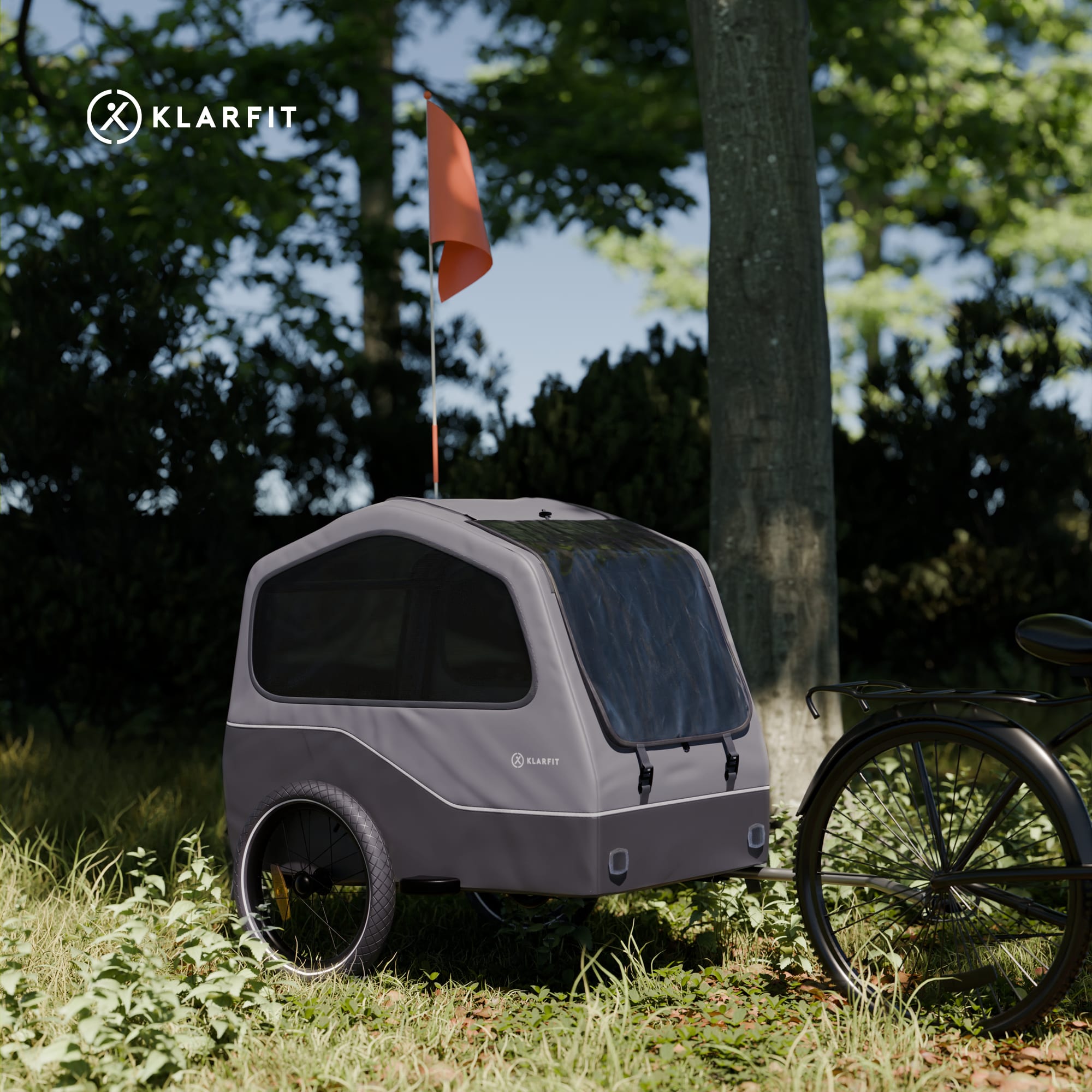 KLARFIT Goldie Home, príves na bicykel, 334 l, max. 40 kg, skladací, odolný voči poveternostným vplyvom – Obrázok 5