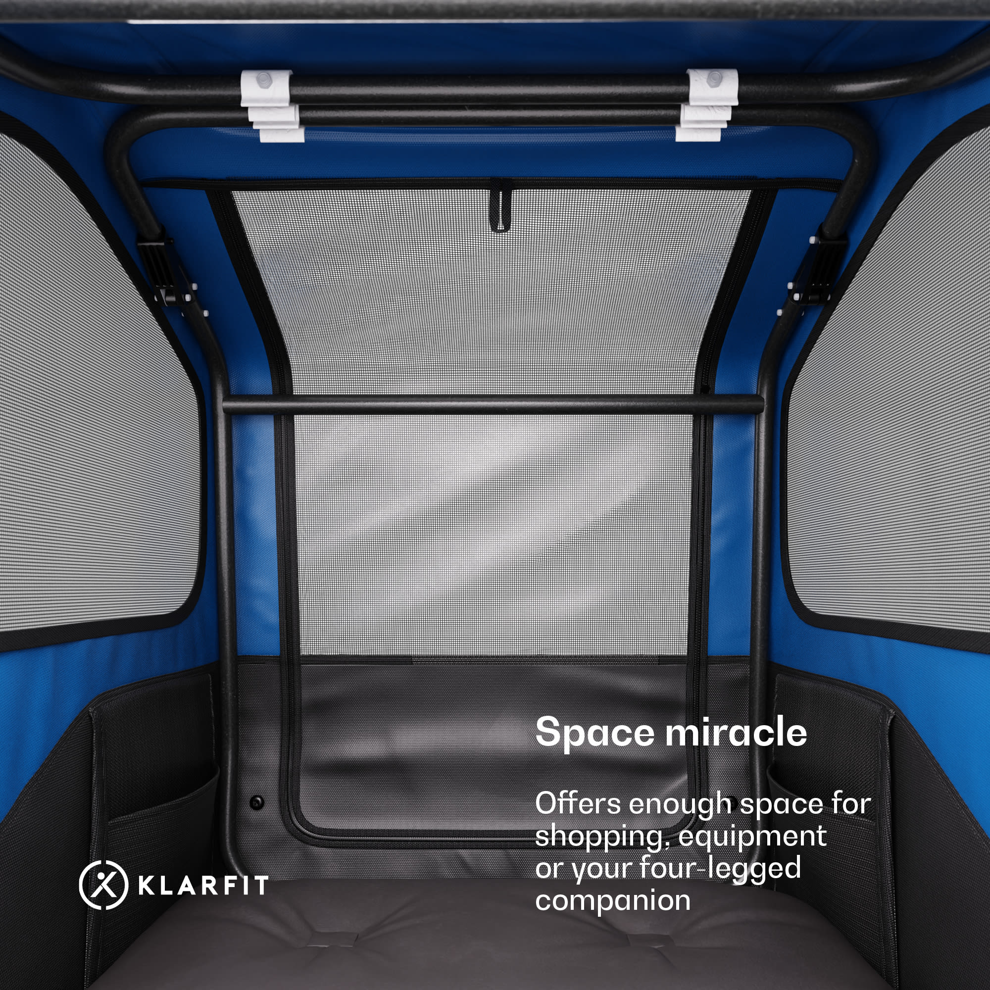 KLARFIT Goldie Home, príves na bicykel, 334 l, max. 40 kg, skladací, odolný voči poveternostným vplyvom – Obrázok 3