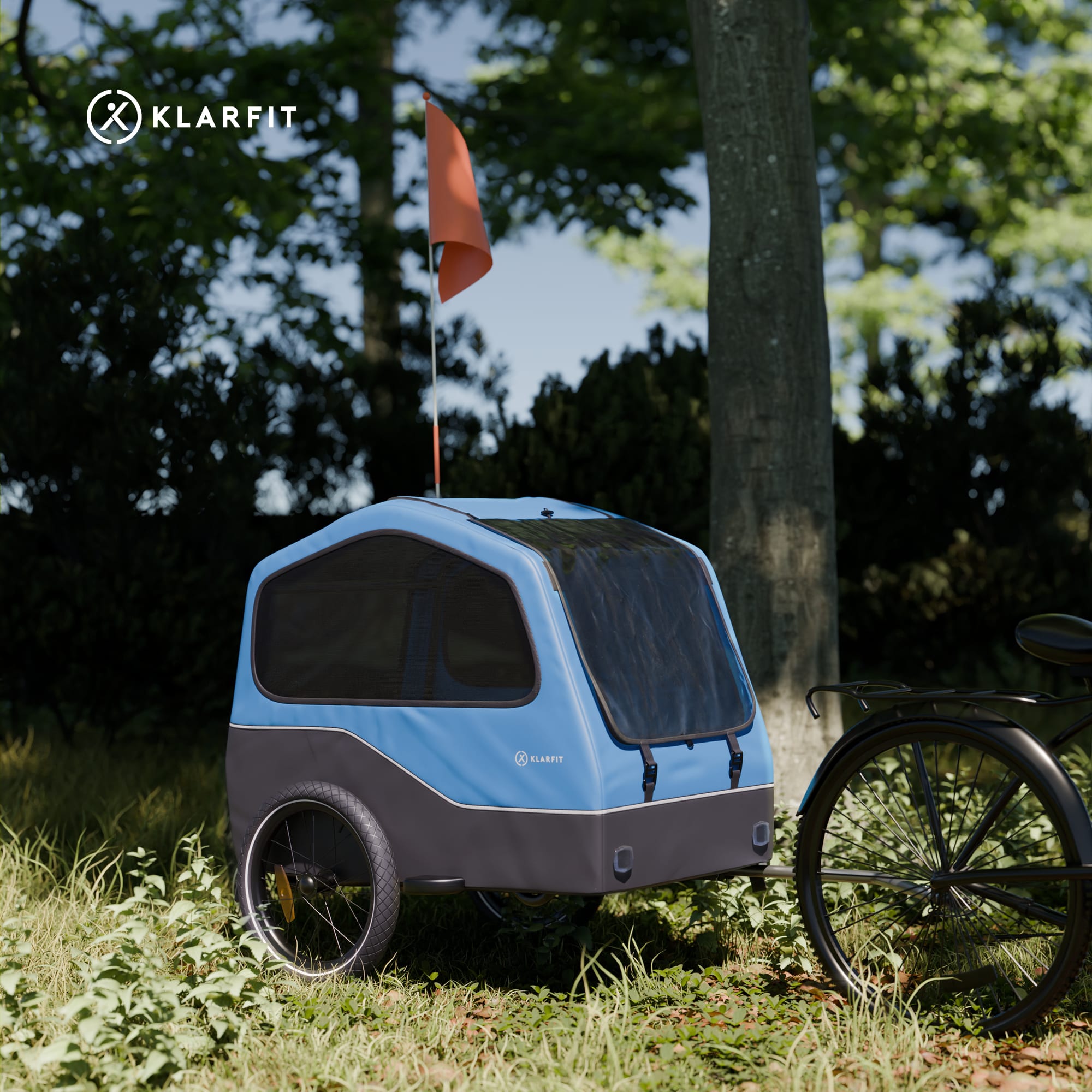 KLARFIT Goldie Home, príves na bicykel, 334 l, max. 40 kg, skladací, odolný voči poveternostným vplyvom – Obrázok 5